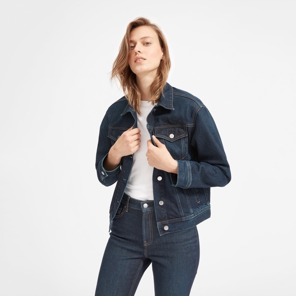 Everlane Jackets & Blazers - Everlane The Denim Jacket I’m Vintage Dark Blue Wash Size XS